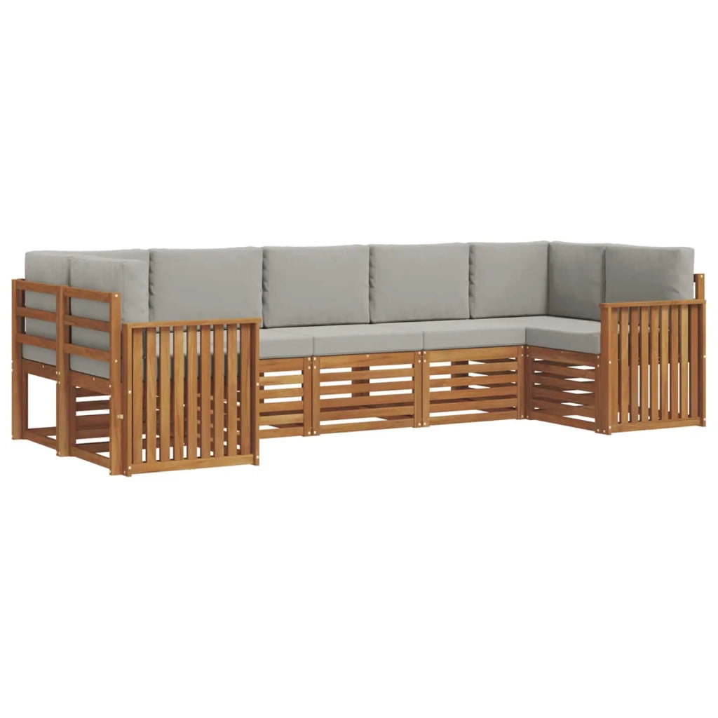 Set divano sezionale con cuscino 7 pcs Grigio Naturale e Chiaro 3375406