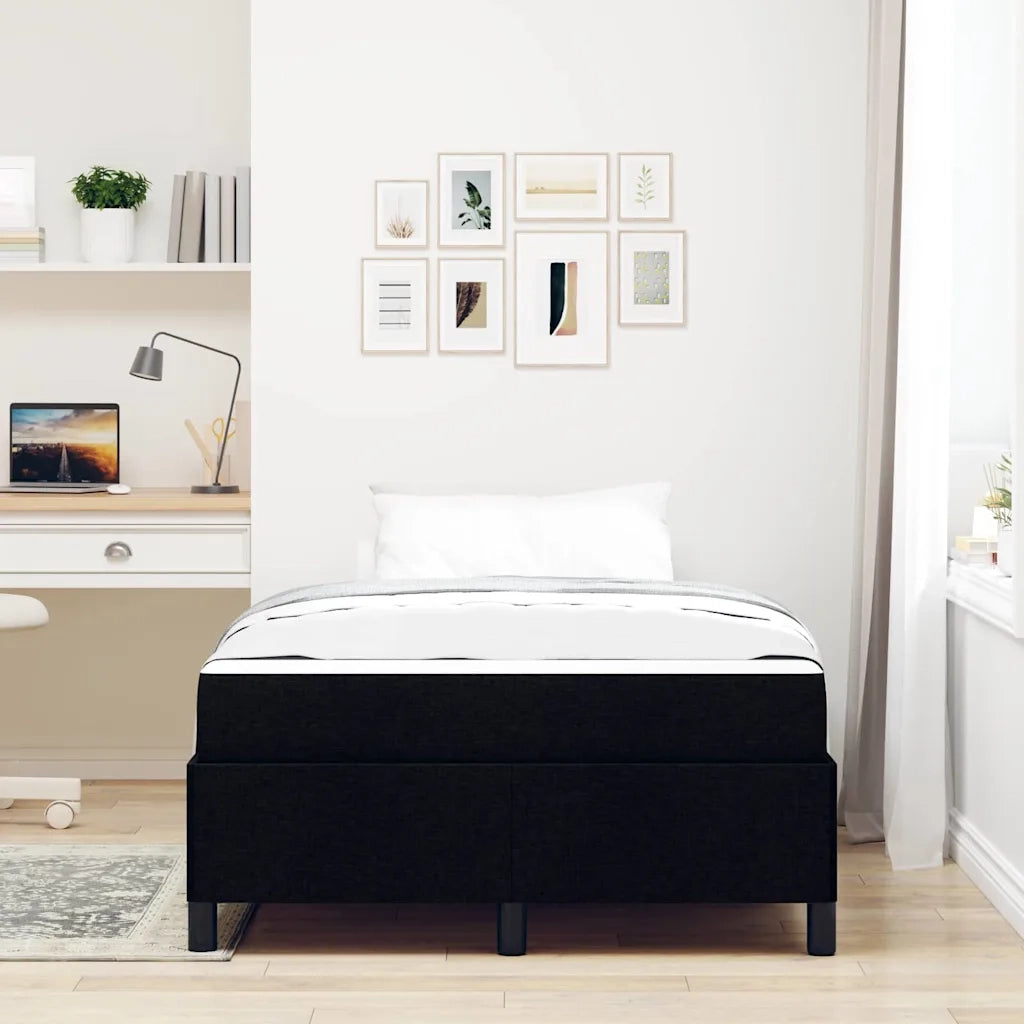 Letto a molle Nero 120 x 190 cm Tessuto