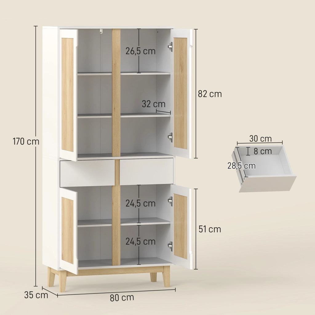Armadio da cucina ¨C Minimal ¨C bianco e rovere 80x35x170cm