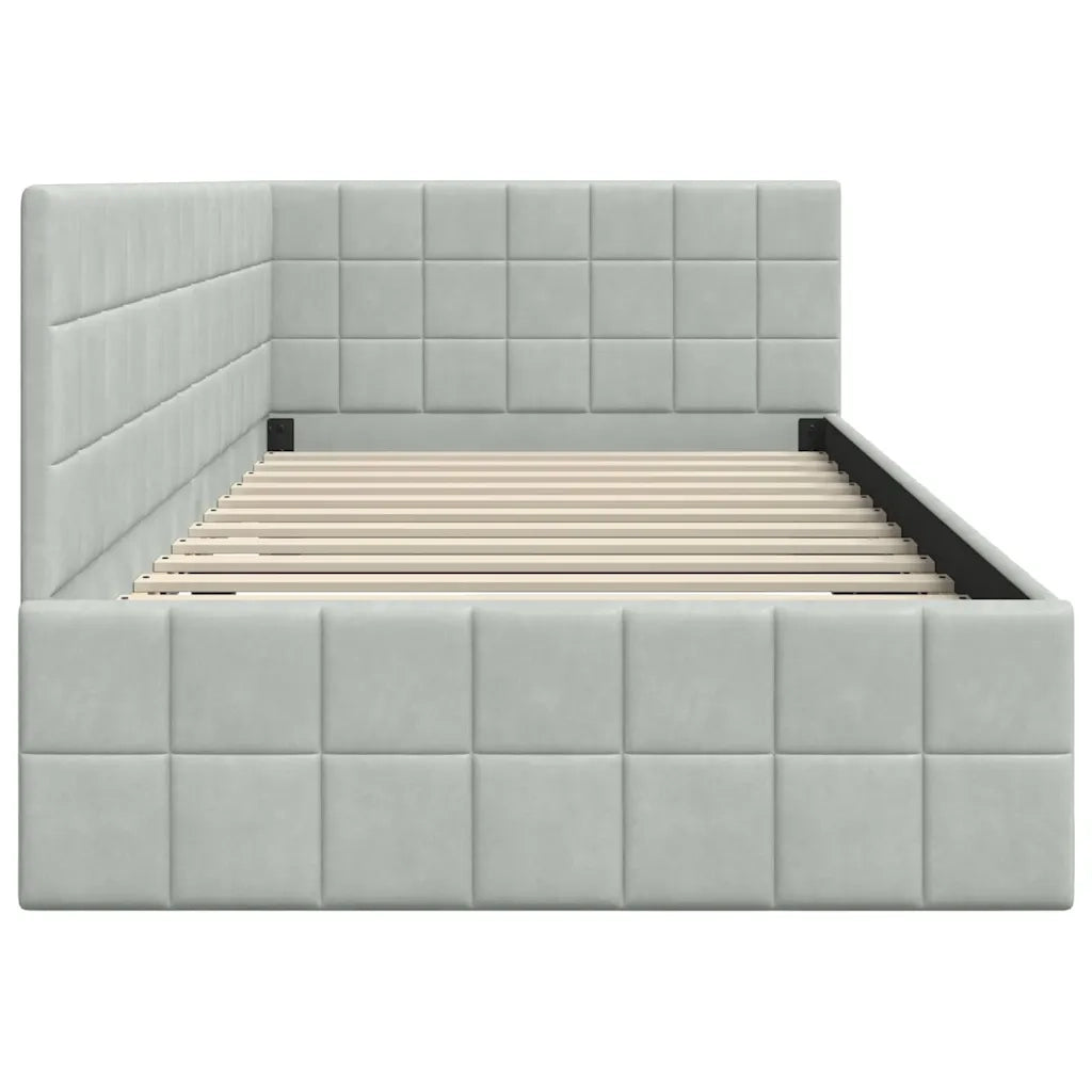 Cornice del letto ad angolo Grigio chiaro 90 cm x 200 cm