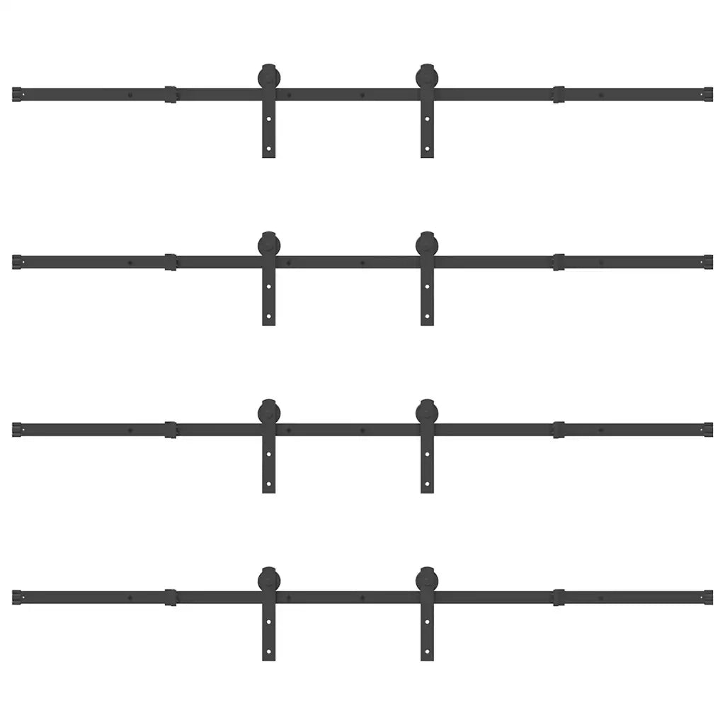 Kit di Binari per Porte Scorrevoli 427 cm Acciaio Nero CFW2166231