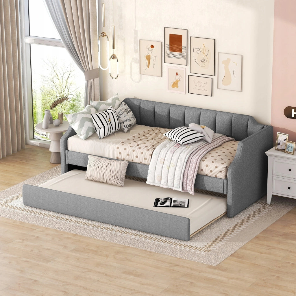 Letto imbottito singolo - Xylo - 90x200 - Grigio