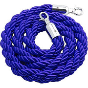 Cordone intrecciato 2mt con moschettoni silver vari colori - blu