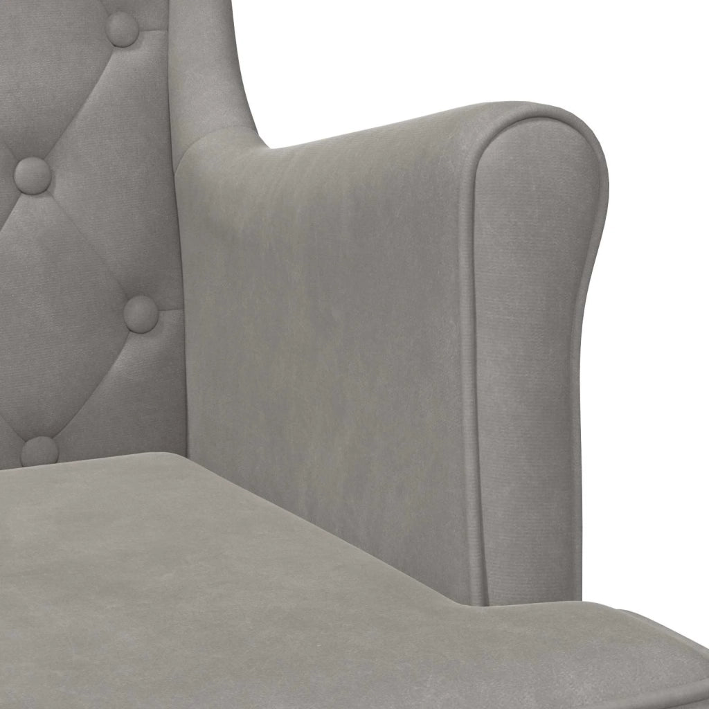 Poltrona Grigio Chiaro Velluto 42029926