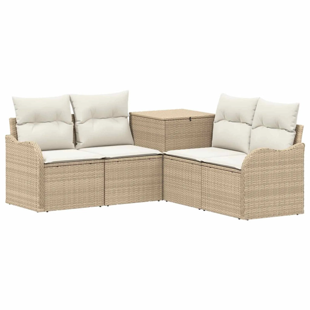 Set di divani 5 pz Beige e Bianco Crema 3447764