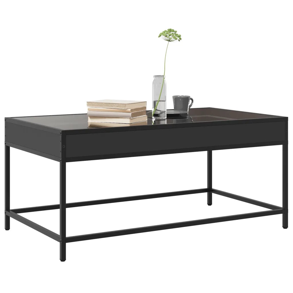 Tavolino da Salotto con LED Infinity Nero 90x50x41 cm 847687