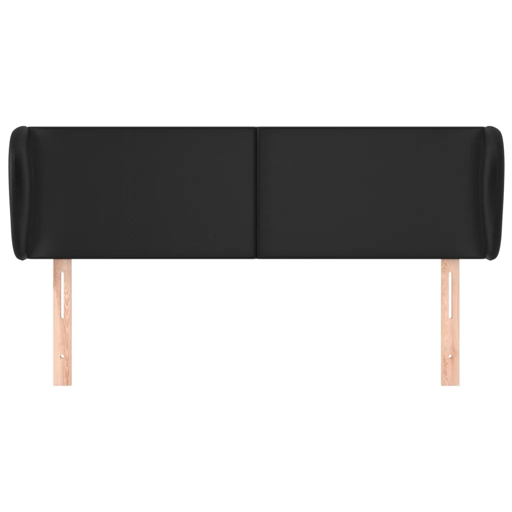 Testiera | Testata ad Orecchio Nera 147x23x78/88 cm in Similpelle
