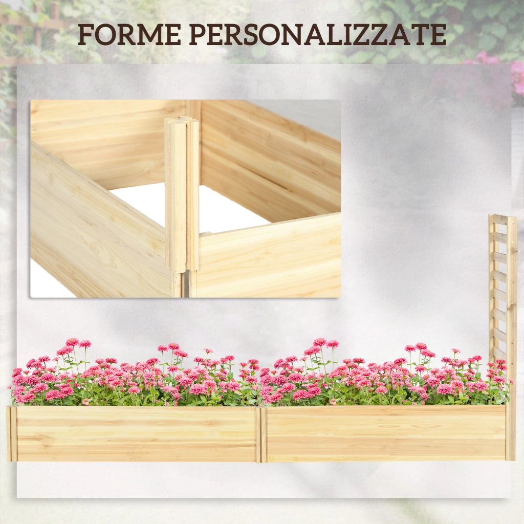 Fioriera con Traliccio per Rampicanti ¨C Xylo ¨C Legno di Abete 230x60x110 cm