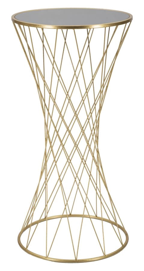 Tavolino Tower New 50x100x50 cm in Ferro e MDF Oro