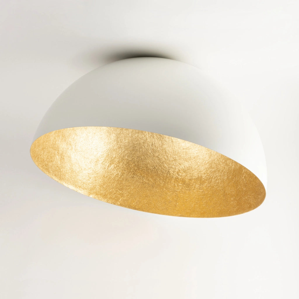 Plafoniera Sfera bianco oro cupola 50cm E27 15W Sigma