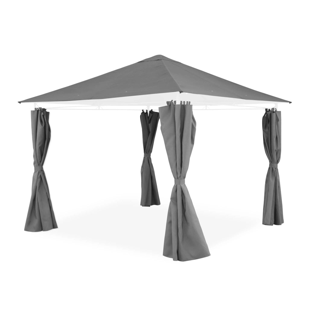 Tettoia + tende per pergolato elusa 3x3m, grigio