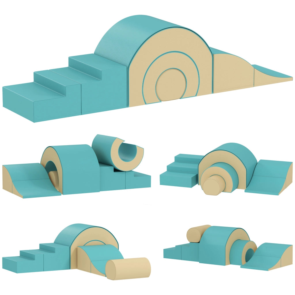 Set Blocchi Morbidi per Bambini ¨C Minimal ¨C Verde, 5 Forme, Schiuma
