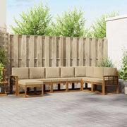 Set di divani da esterno con cuscino 8 pcs Naturale e Beige 3366826