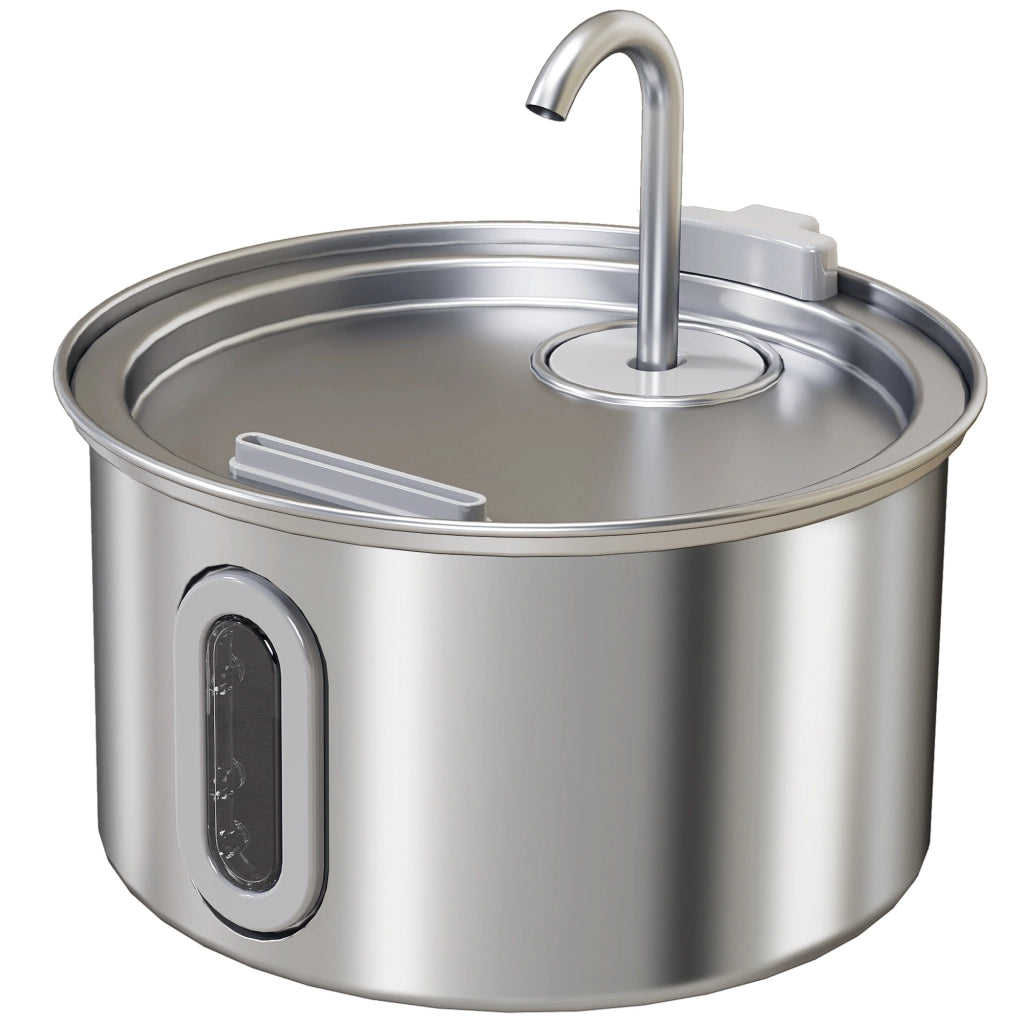 Fontana per Gatti 2,5L ¨C Xylo ¨C con Pompa Silenziosa, LED e Filtro a Carbone Attivo 19,4x19,4x18,7cm
