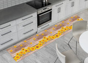 Tappeto Passatoia Cucina Antiscivolo Sottolavello Digitale Fantasie Varie - 50x180 - Onda Girasoli
