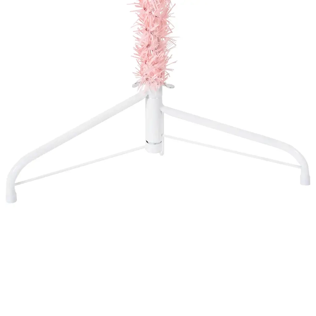 Albero Natale | Decorazioni natalizie Artificiale Sottile a Met¨¤ e Supporto Rosa 210 cm