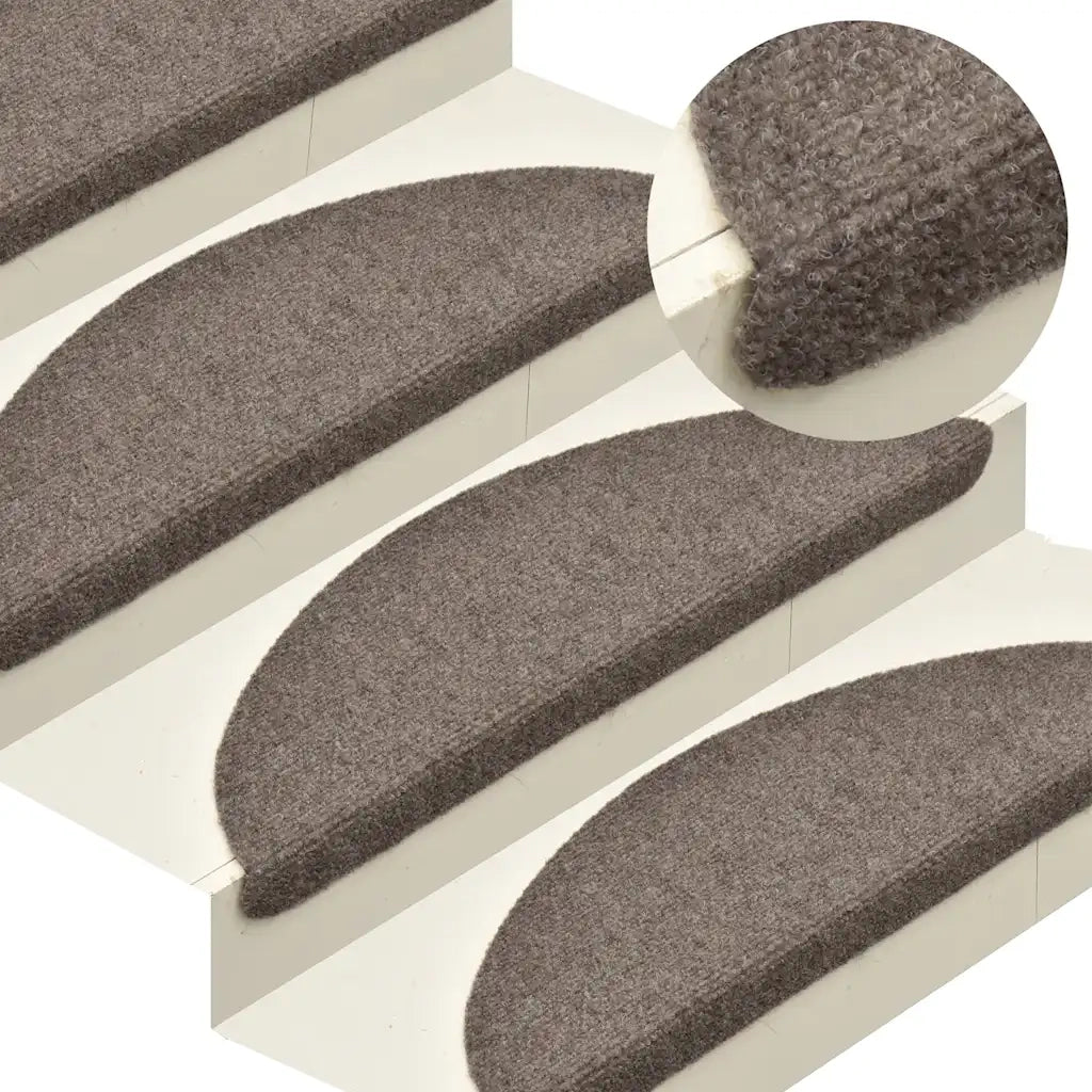 Tappetini per scale autoadesivi 30 pz 65x21x4 cm beige semicircolari grandi 3365664