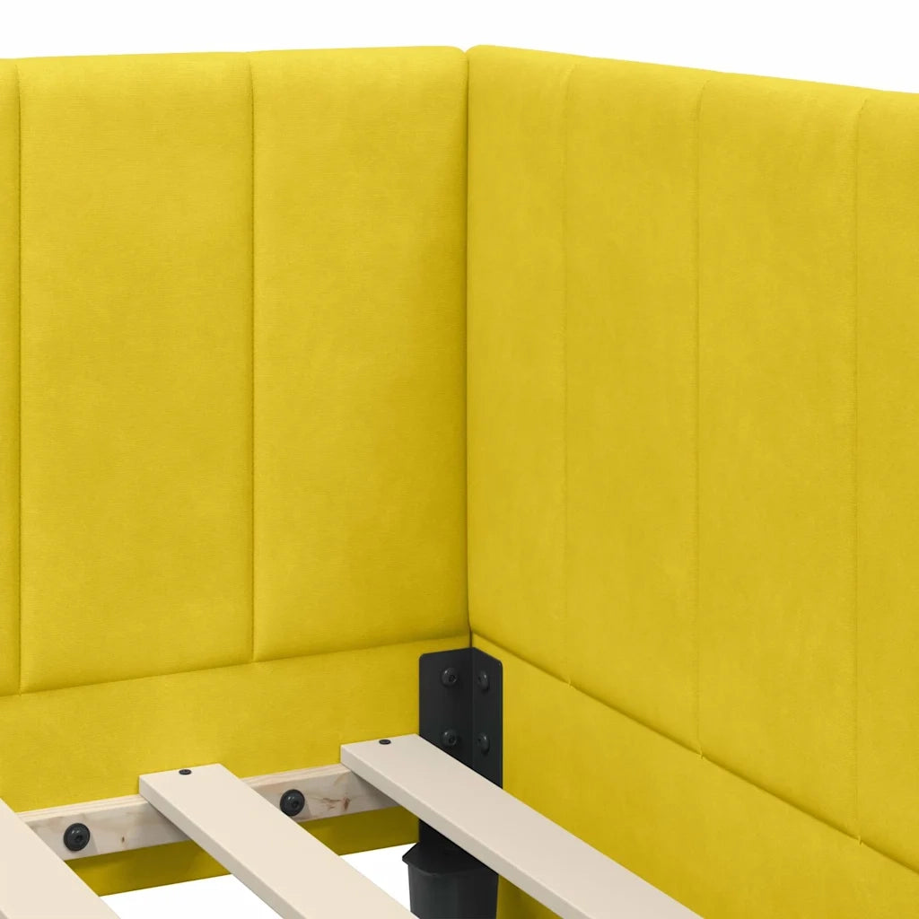 Struttura Letto Angolare con Materasso 2 pcs Giallo Velluto 3393874