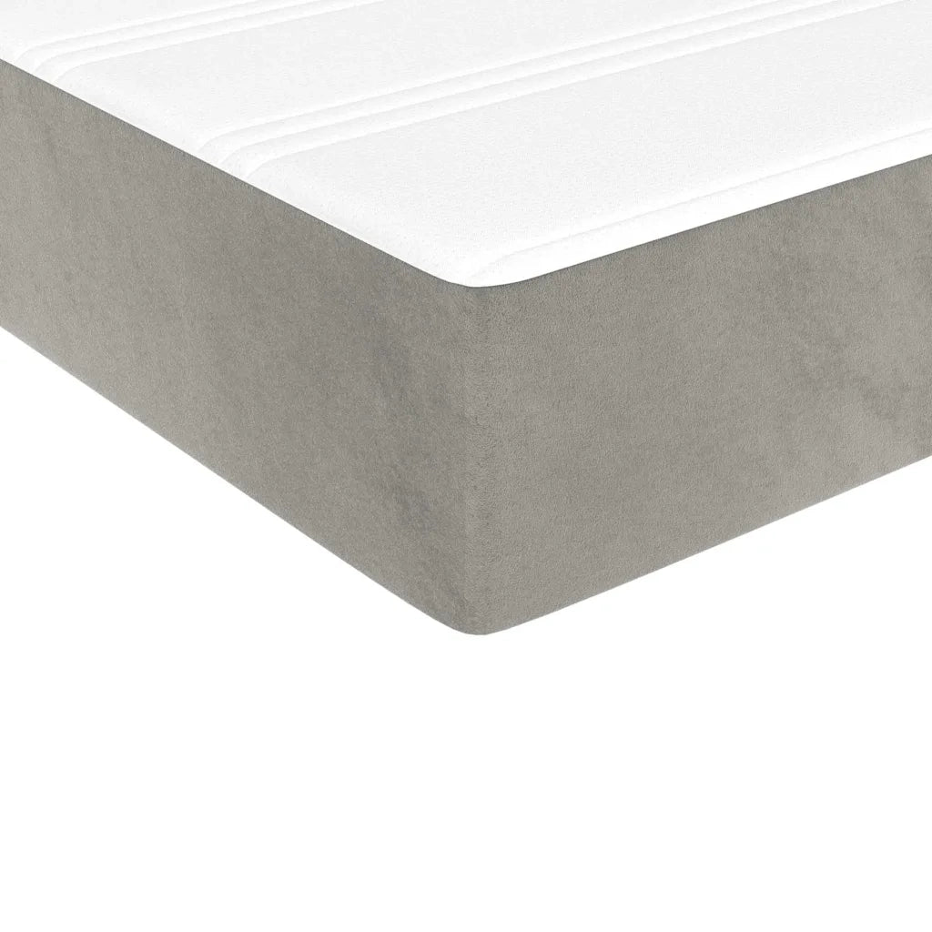 Materasso a Molle Insacchettate Rigidità Media Grigio Chiaro 100x210x20 cm in Velluto 4016570