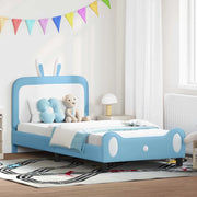 Struttura letto bambini con testata Blu 90 x 190 cm PU