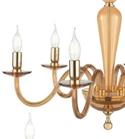 PIANTANA PAGANINI AMBRA/ORO 1 LUCE ATTACCO E27 H.153+26CM
