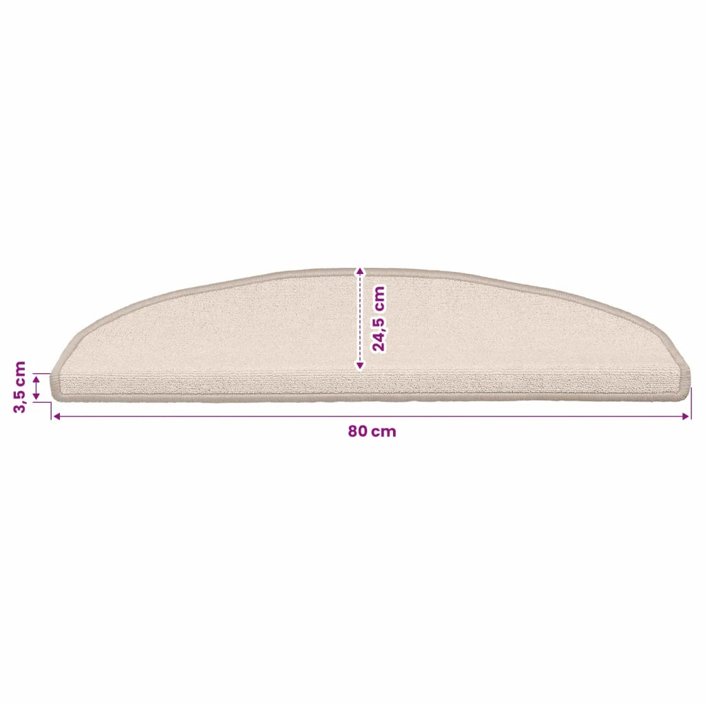 Tappetini per scale autoadesivi Semicircolare 15 pz | Gradini per Scale Tortora
