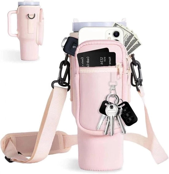 Accessori per bicchieri con sacchetto per bicchieri e accessori per contenitore di acqua, rosa