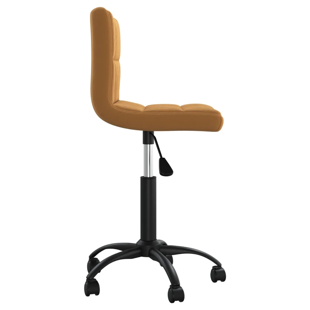 Sedia da Pranzo Girevole Marrone in Velluto 3087594
