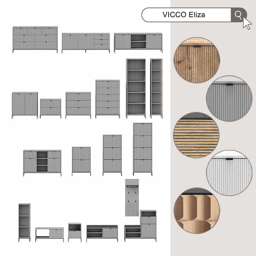 Vicco Tavolino da caffè Bianco 90 x 50 cm con un cassetto