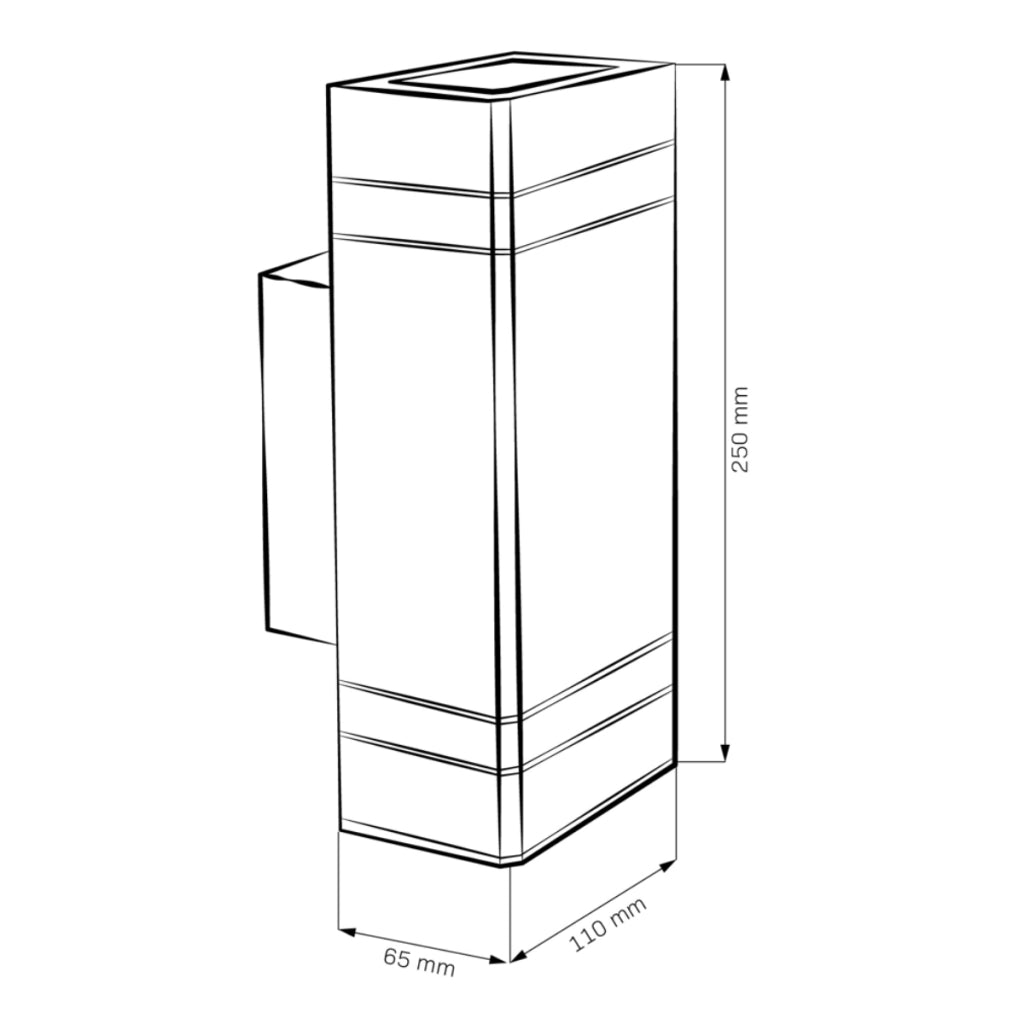 Applique esterno Polux Gilbert 2xGU10 IP44 nero opaco