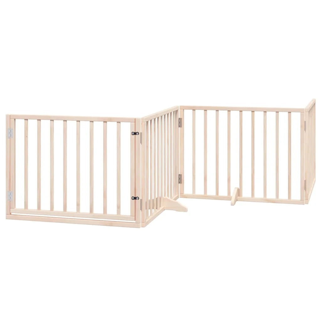 Cancelletto di sicurezza per animali domestici porta pieghevole 8 pannelli legno di pioppo marrone 02_0023247