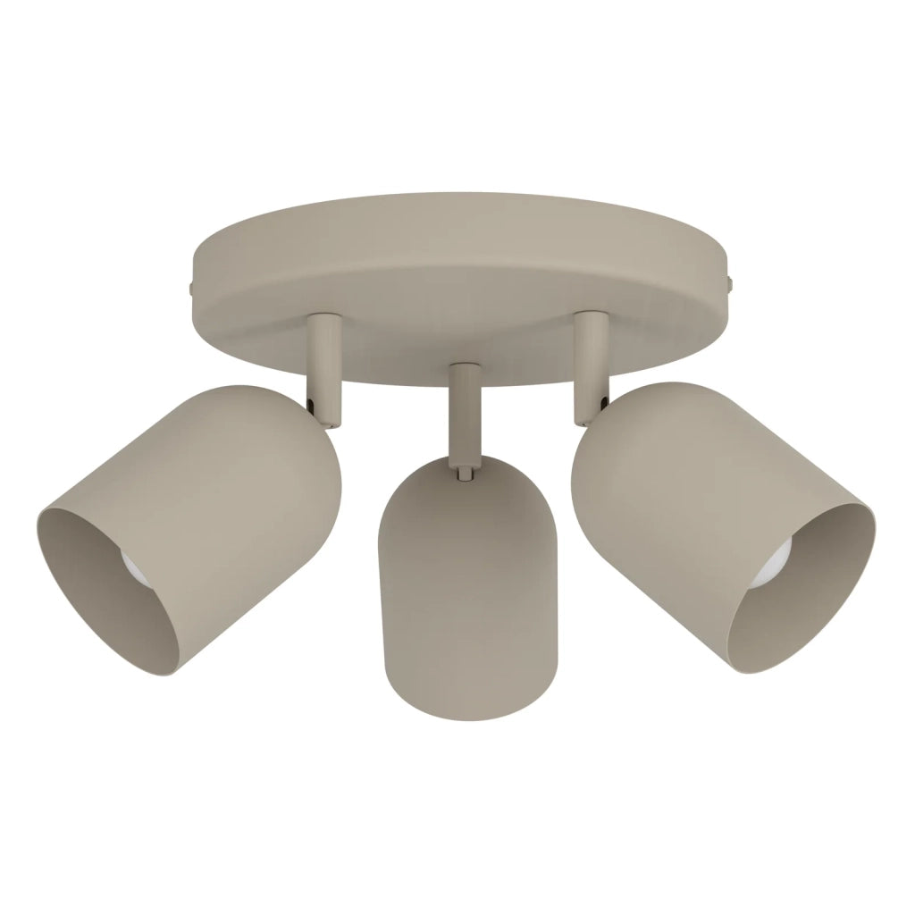 Faretti E Spot Moderno Tilston Acciaio Marrone 3 Luci E14 Ip20