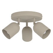 Faretti E Spot Moderno Tilston Acciaio Marrone 3 Luci E14 Ip20