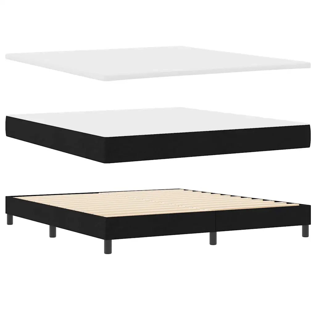 Letto a molle con materasso con led Nero 180 x 200 cm Tessuto 3342228