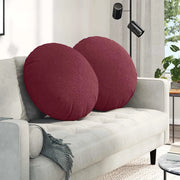 Cuscini per Seduta 2 pcs Rosso Vino Ø60 x 21 cm Tessuto 42014197