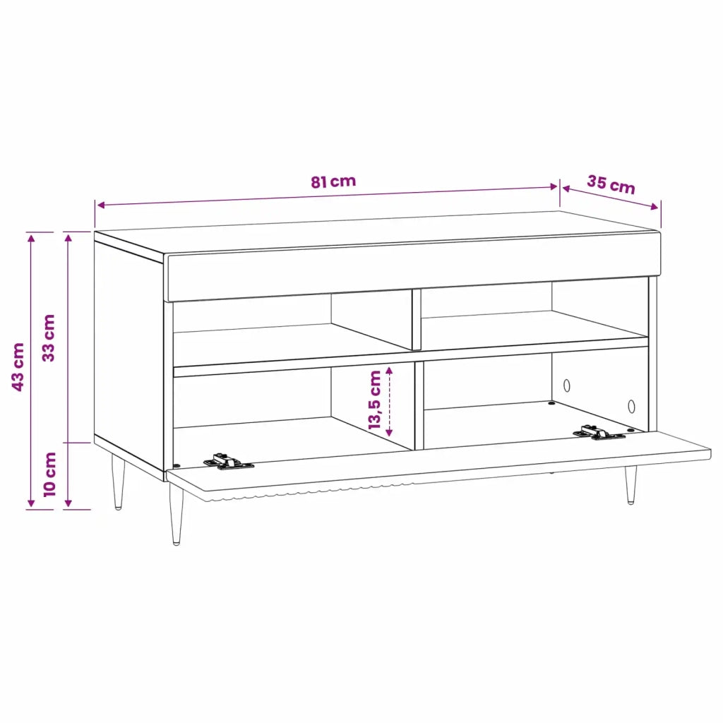Mobile TV LED Bianco Lucido Legno ingegnerizzato 896999