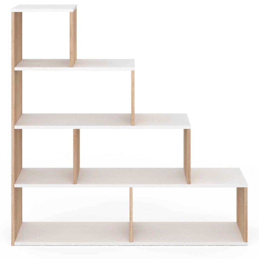 IDMarket - Librería escalera LINA blanca y haya