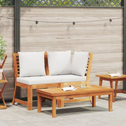 Set Divani da Giardino 3 pz con Cuscini Crema in Legno Acacia 311834
