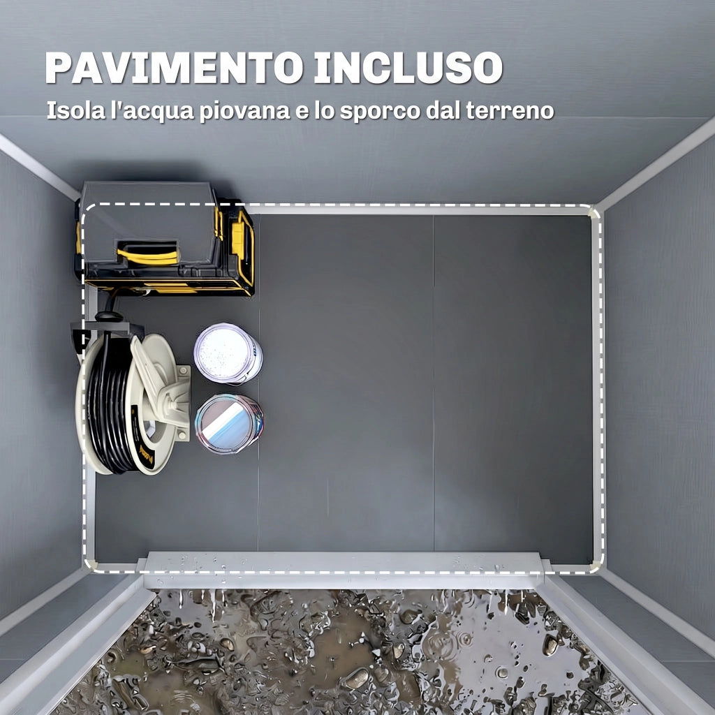 Casetta da Giardino ¨C zephmum ¨C Grigio, PP e Alluminio, 183x134x210 cm