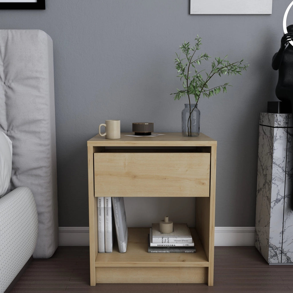 Comodino in legno "Sheridan" - 45 x 40 x 53 cm - Beige