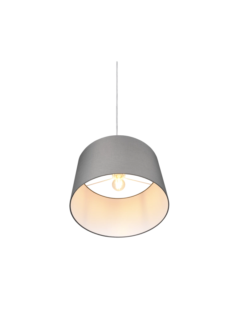 Sospensione Singola Hotel Paralume Grigio Ø40 cm Trio Lighting