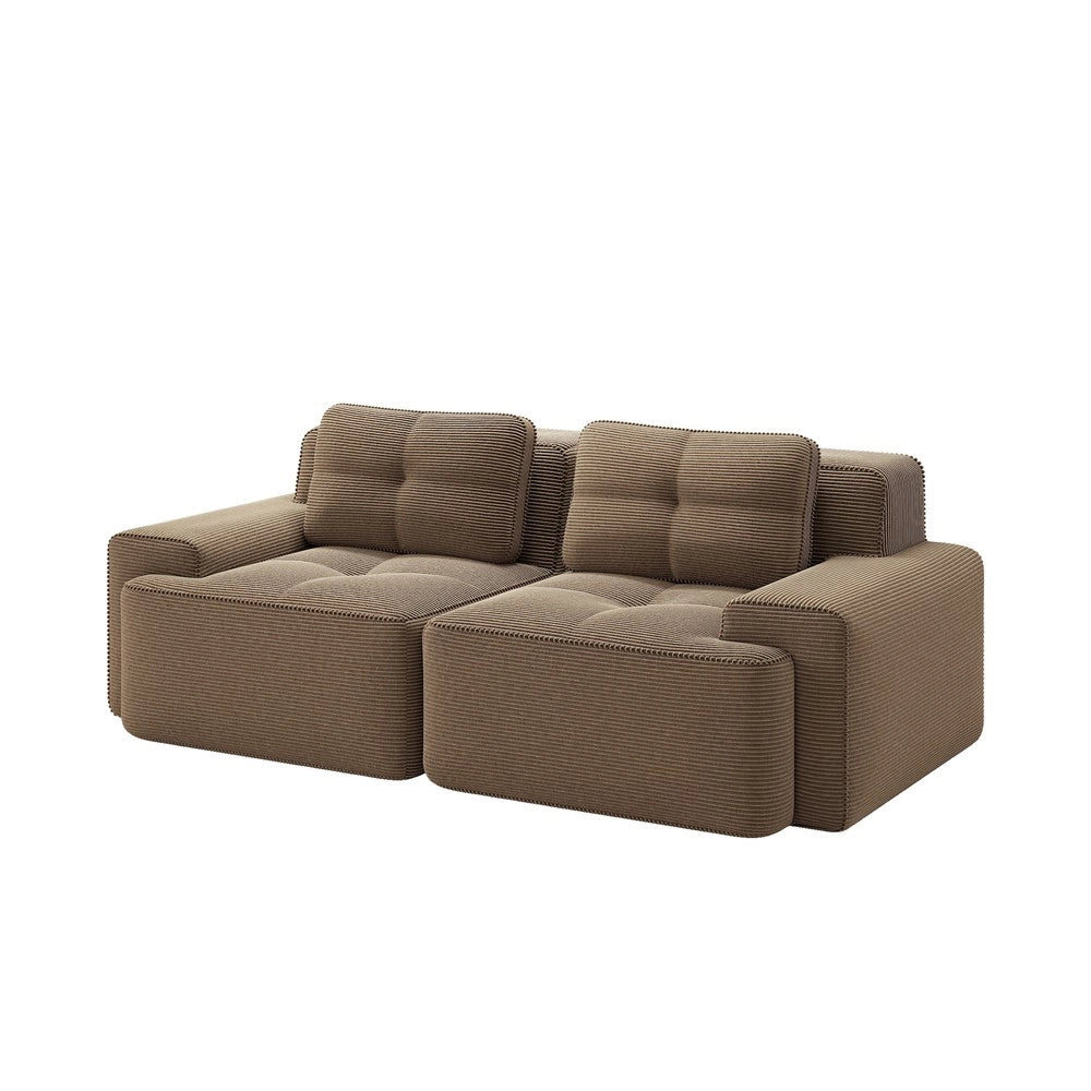 Divano Modulare Boneless ¨C Xylo ¨C Velluto a Coste, Marrone, Loveseat