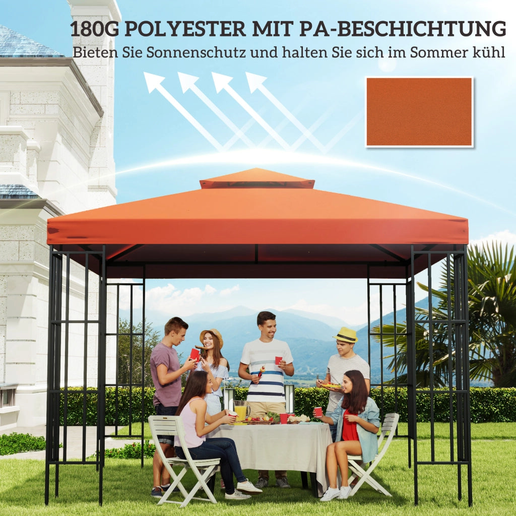 Copertura per Gazebo 3x3m ¨C zephmum ¨C Impermeabile Polyester Rosso Ruggine
