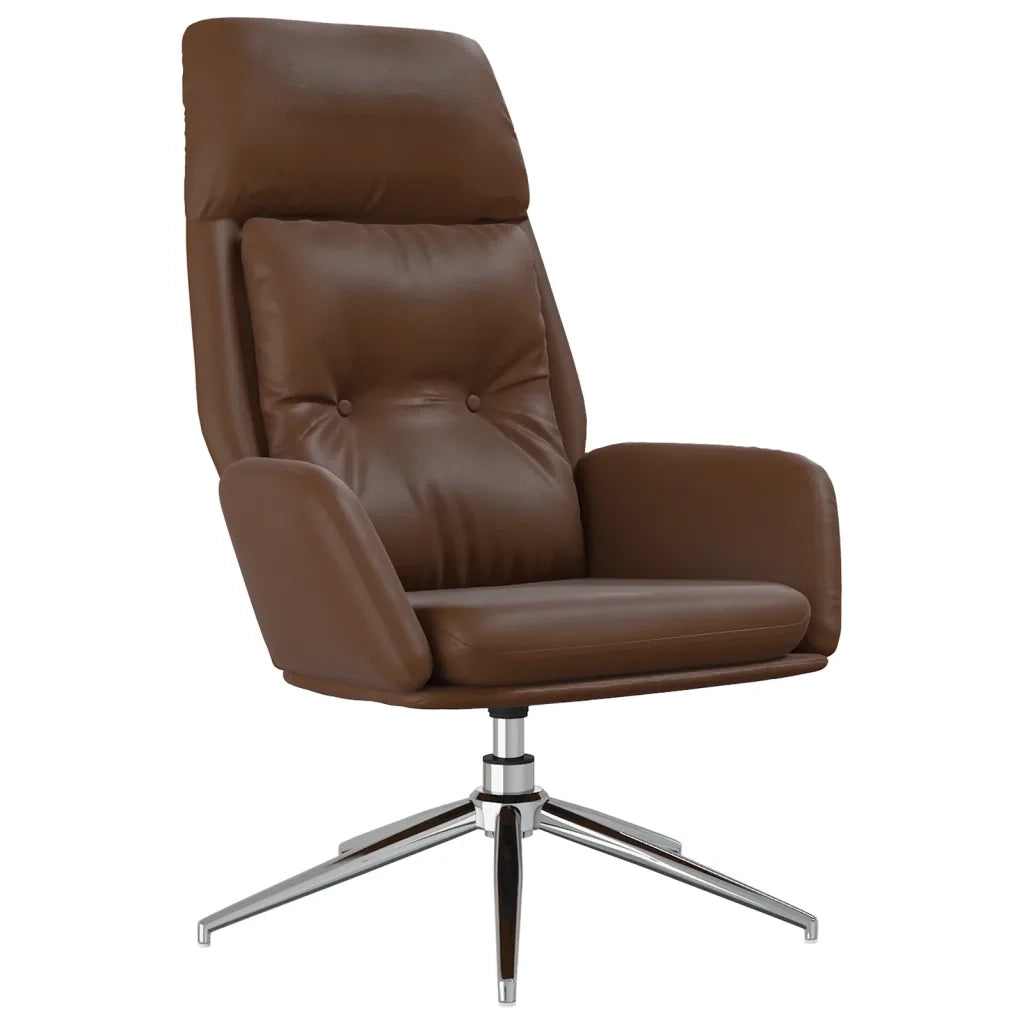 Sedia Relax Marrone in Vera Pelle 341286