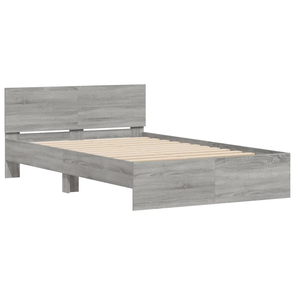 Giroletto con Testiera e LED Grigio Sonoma 120x200 cm 3207621