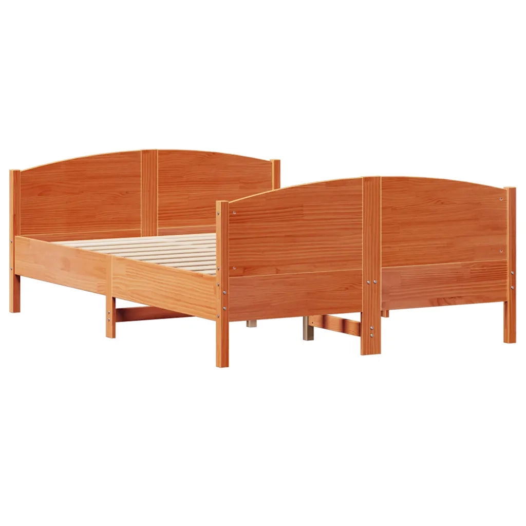 Giroletto senza Materasso-Struttura Letto Marrone Cera 140x200cm Massello Pino 140717