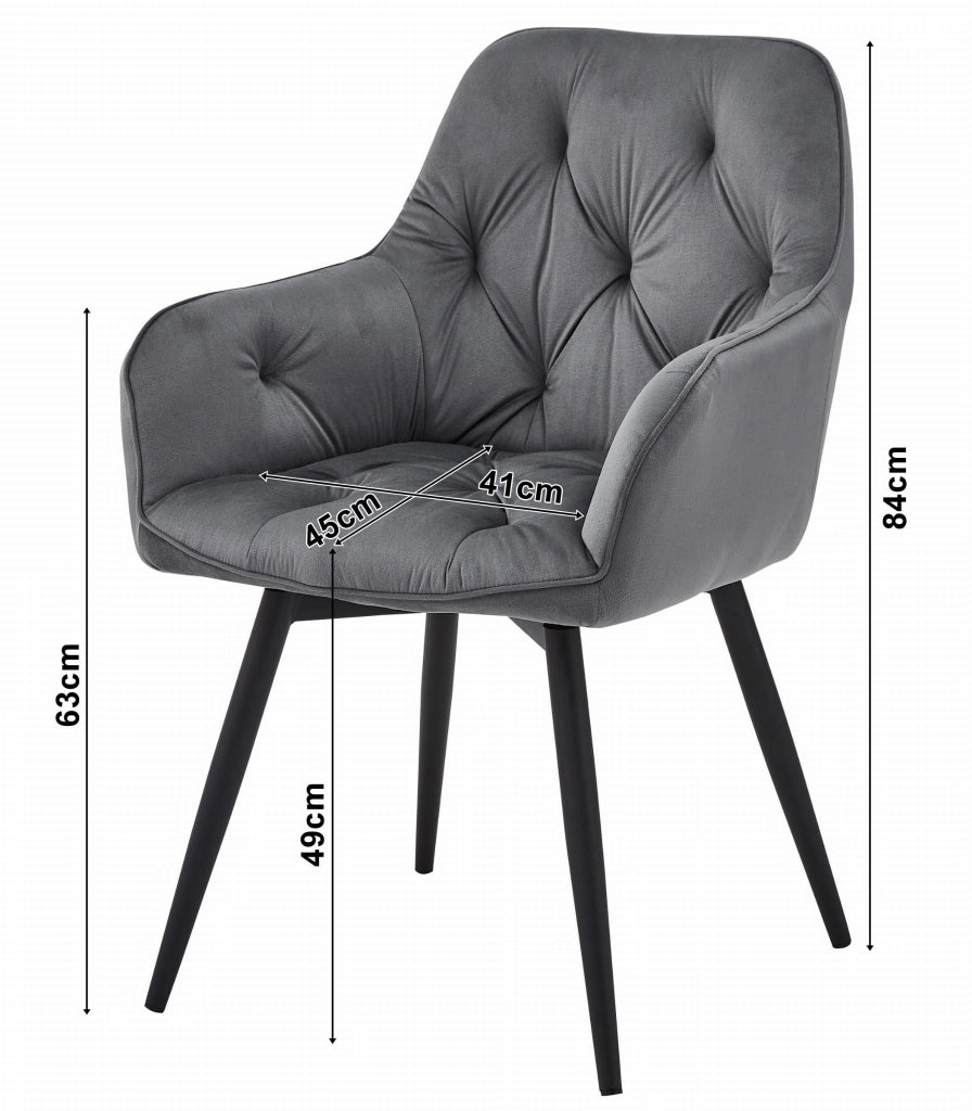 VALORA LUKK360 Sedia girevole in velluto - Nero x 1