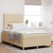 Letto a Sorgente LED con materasso Crema 120 x 190 cm Tessuto 3343164