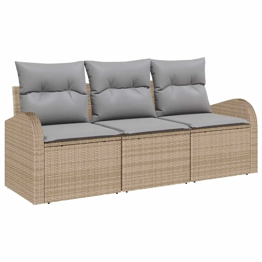 Set Divano da Giardino | Set Salotto da Giardino Beige polyrattan