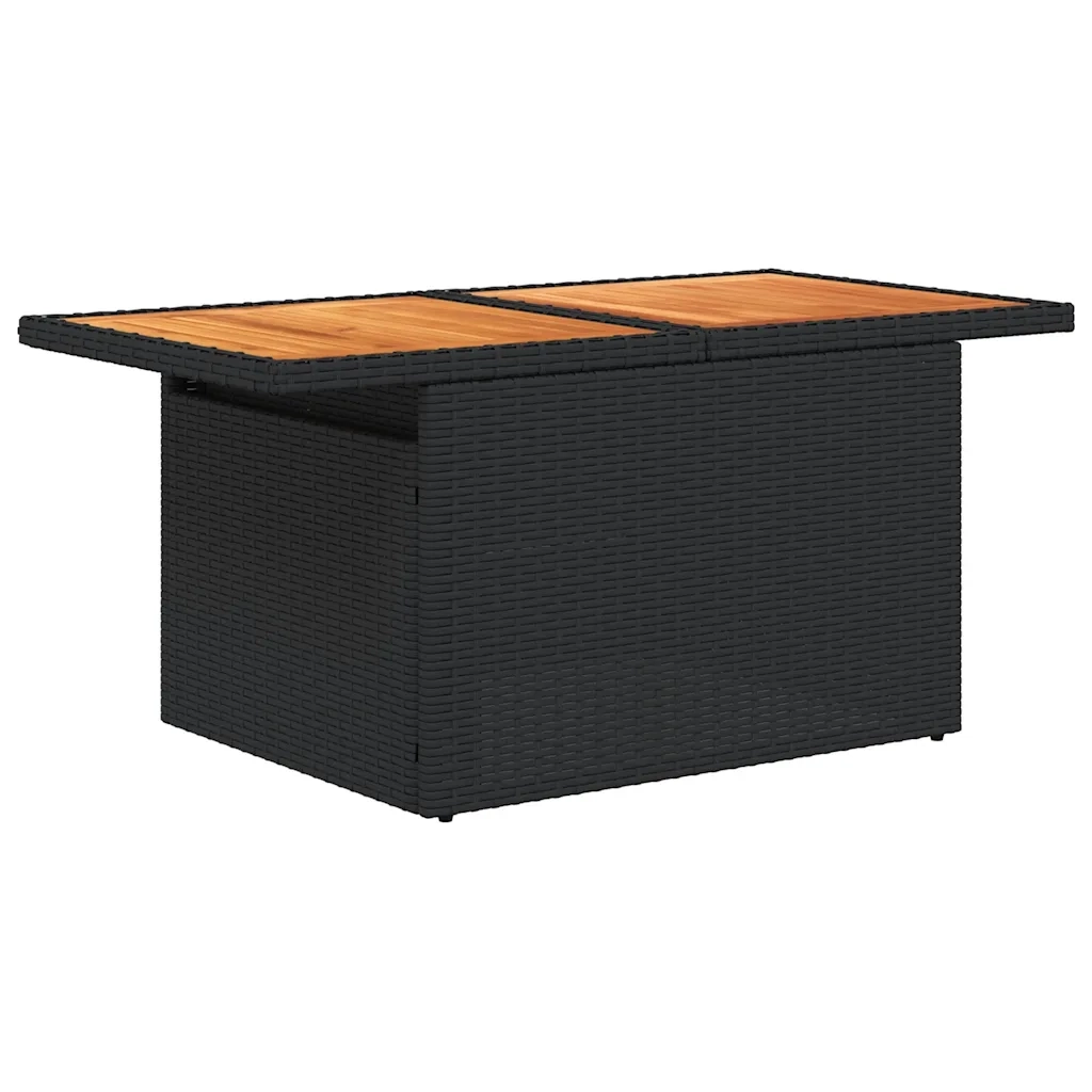 Set Divani da Giardino 5 pz con Cuscini in Polyrattan Nero 3327030
